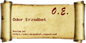 Odor Erzsébet névjegykártya